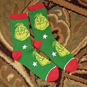 Grinch Green and Red Socks